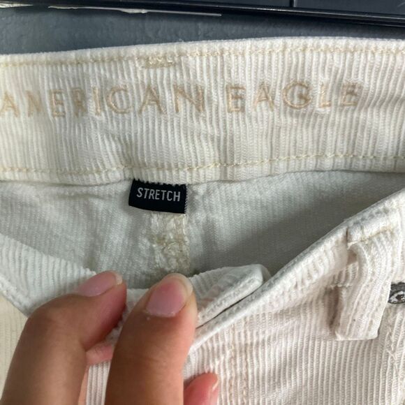 American eagle cream stretch corduroy mom jeans size 8 #718 - Picture 6 of 12